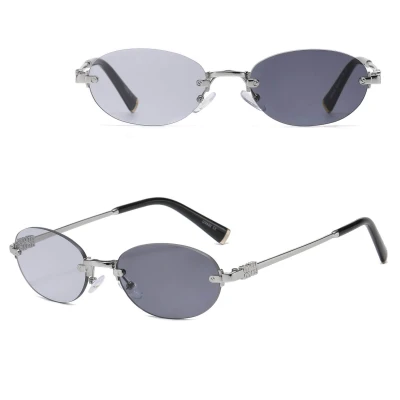 Damskie okulary fotochromowe kat.2-3 przeciwsłoneczne bezramkowe STLF-04A srebrny/czarny