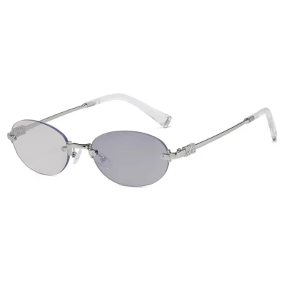 Damskie okulary fotochromowe kat.1-2 przeciwsłoneczne bezramkowe STLF-04B srebrny