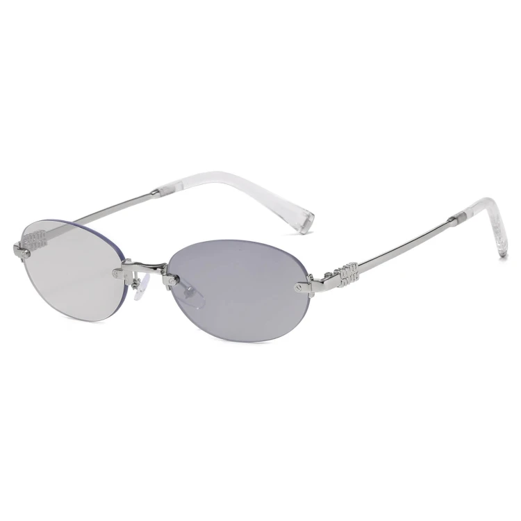 Damskie okulary fotochromowe kat.1-2 przeciwsłoneczne bezramkowe STLF-04B srebrny