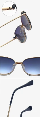 2w1 Okulary damskie do komputera + nakładka przeciwsłoneczna na magnes Clip-On 25192E złoty/ciemny fiolet