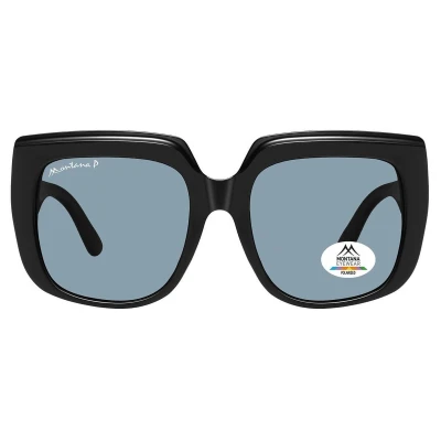 Duże damskie okulary przeciwsłoneczne z polaryzacją kat.2 - MP176D czarne/niebieskie