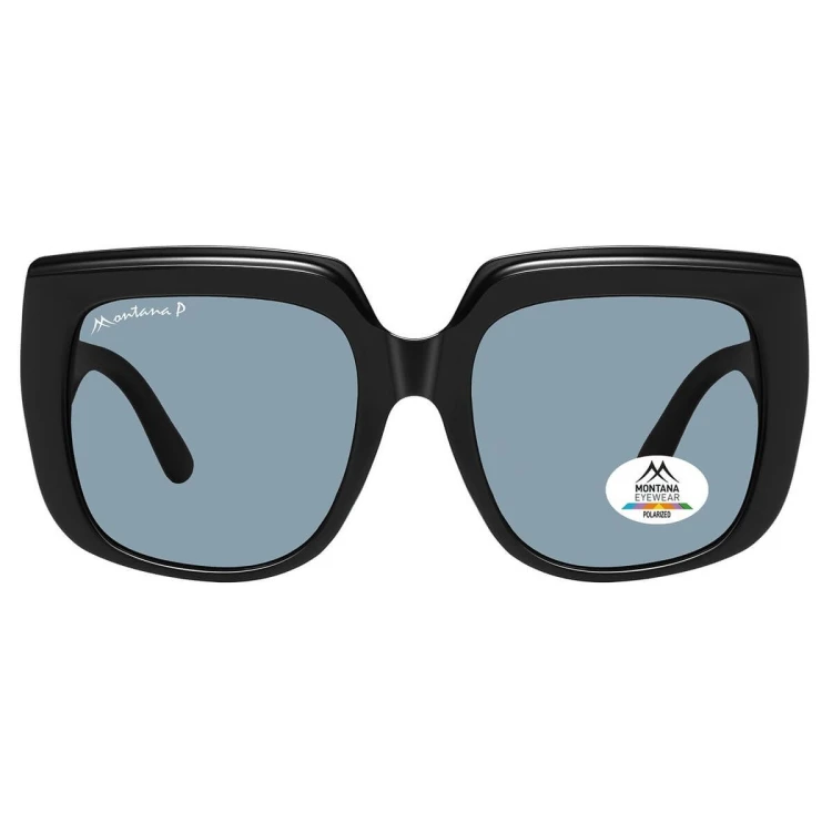 Duże damskie okulary przeciwsłoneczne z polaryzacją kat.2 - MP176D czarne/niebieskie