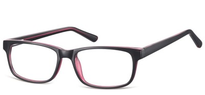 Okulary Zerówki klasyczne oprawki Sunoptic CP154F czarno-jasnopurpurowe