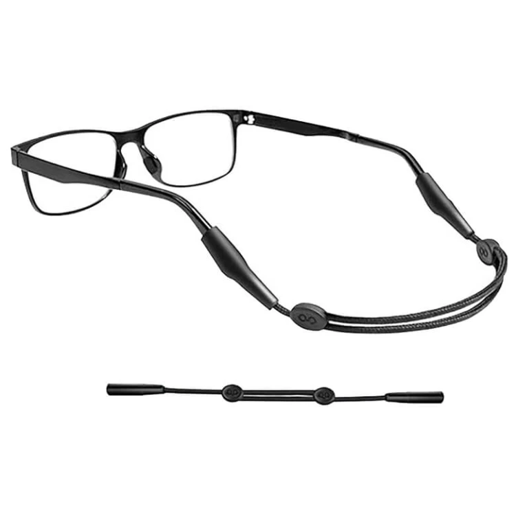 Sznurek do okularów - regulacja 20-30cm z silikonowymi uchwytami SNR-REG-CZARNY