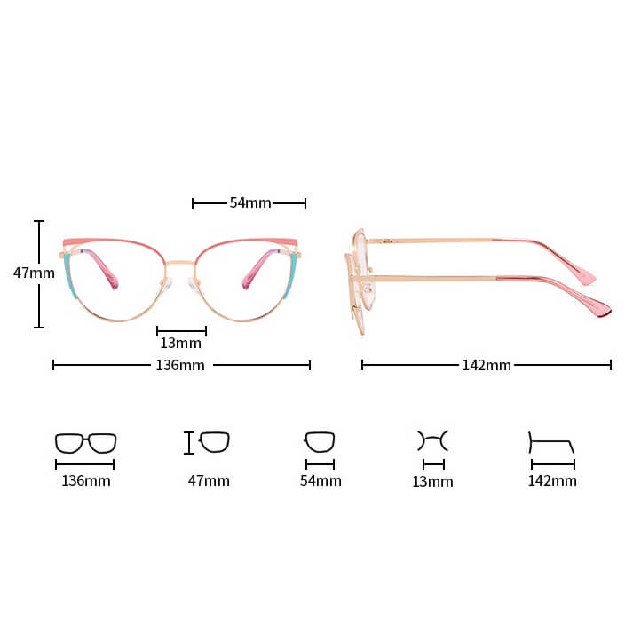 Damskie okulary kocie zerówki do komputera BLUE LIGHT 25158F Złoty/Szary