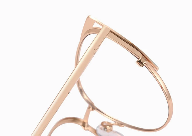 Damskie okulary kocie zerówki do komputera BLUE LIGHT 25158F Złoty/Szary