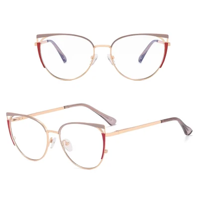 Damskie okulary kocie zerówki do komputera BLUE LIGHT 25158F Złoty/Szary