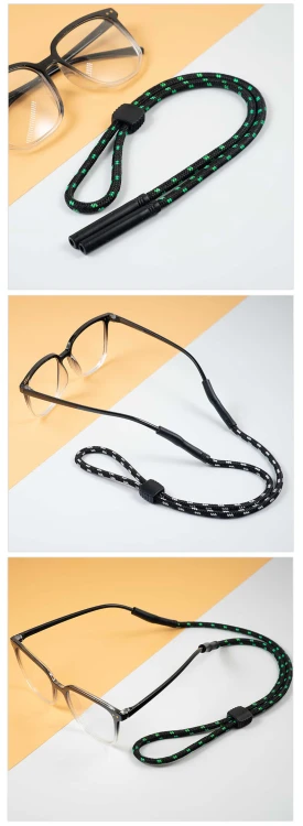 Regulowany gruby Sznurek do okularów 33cm - Brązowy