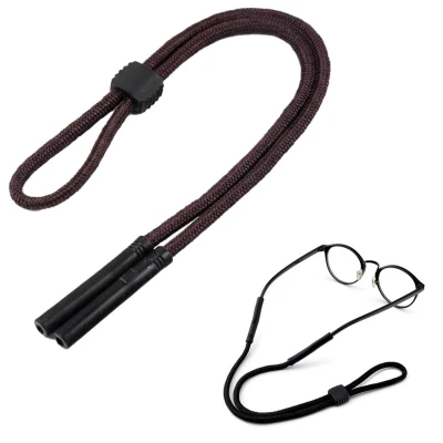 Regulowany gruby Sznurek do okularów 33cm - Brązowy