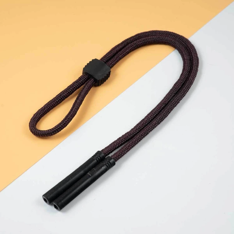 Regulowany gruby Sznurek do okularów 33cm - Brązowy