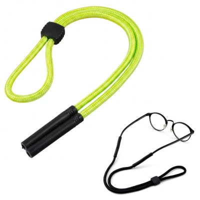 Regulowany gruby Sznurek do okularów 33cm - Neonowa zieleń