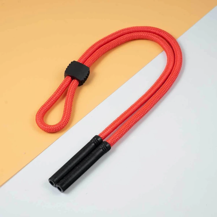 Regulowany gruby Sznurek do okularów 33cm - Czerwony