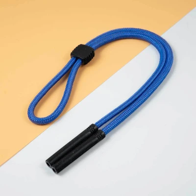 Regulowany gruby Sznurek do okularów 33cm - Niebieski
