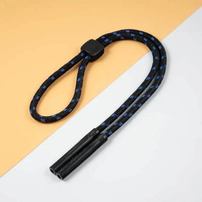 Regulowany gruby Sznurek do okularów 33cm - Czarny/Niebieski