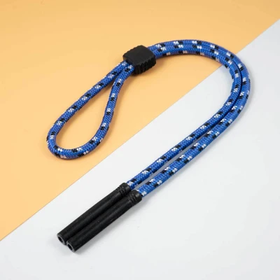 Regulowany gruby Sznurek do okularów 33cm - Niebieski/Czarny/Biały