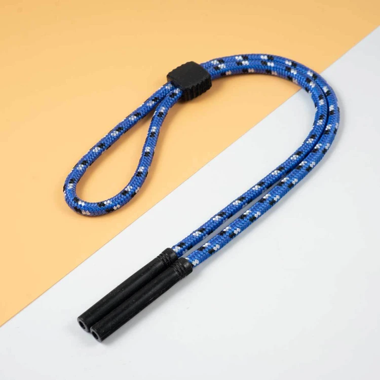 Regulowany gruby Sznurek do okularów 33cm - Niebieski/Czarny/Biały