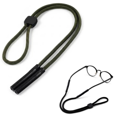 Regulowany gruby Sznurek do okularów 33cm - Ciemny Zielony