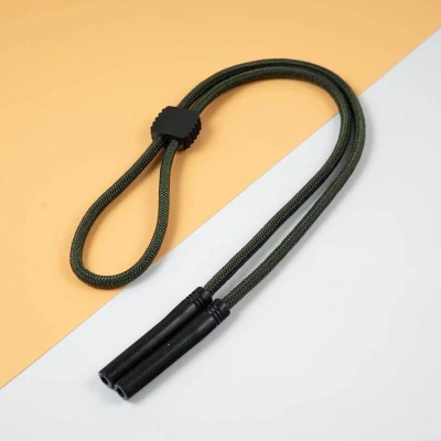 Regulowany gruby Sznurek do okularów 33cm - Ciemny Zielony