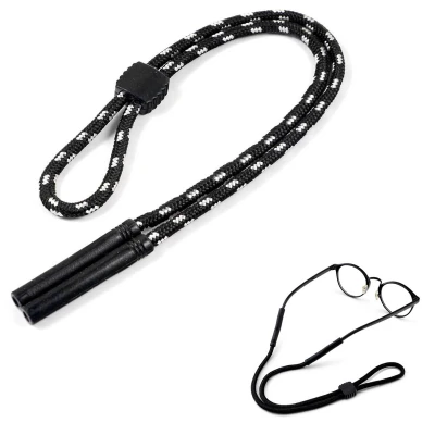 Regulowany gruby Sznurek do okularów 33cm - Czarny/Biały