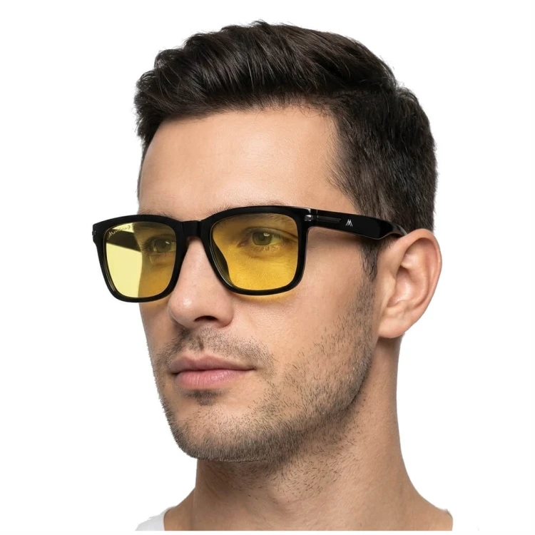 Rozjaśniające żółte okulary z polaryzacją w kat.1 do jazdy nocą MP183C żółty/czarny