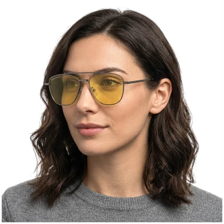 Rozjaśniające żółte okulary pilotki z polaryzacją do jazdy nocą MP184G