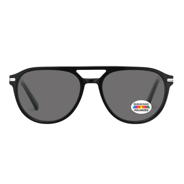 Okulary przeciwsłoneczne z polaryzacją acetatowe Aviator AC365-SS czarne