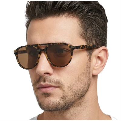 Okulary przeciwsłoneczne z polaryzacją acetatowe Aviator AC365A-SB panterka/brąz