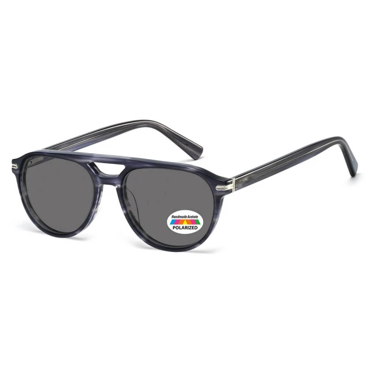 Okulary przeciwsłoneczne z polaryzacją acetatowe Aviator AC365C-SS marmurkowe