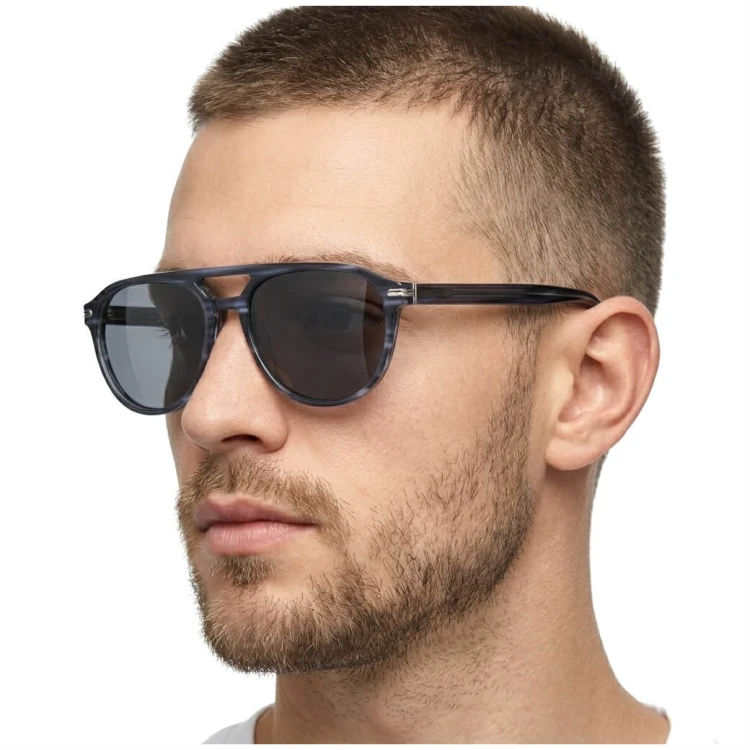 Okulary przeciwsłoneczne z polaryzacją acetatowe Aviator AC365C-SS marmurkowe