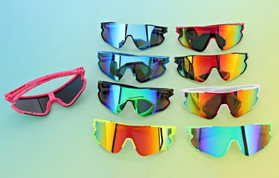 Dziecięce 8-13 lat sportowe okulary przeciwsłoneczne SVMK-20C żółte ze skazą!