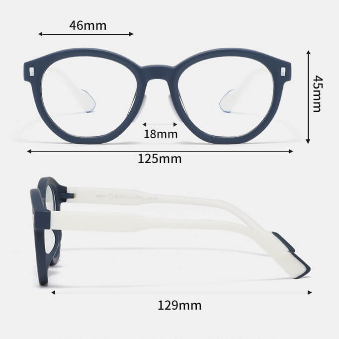 Dziecięce 4-8 lat elastyczne okulary zerówki do komputera Blue Light 25193C fiolet/pomarańcz