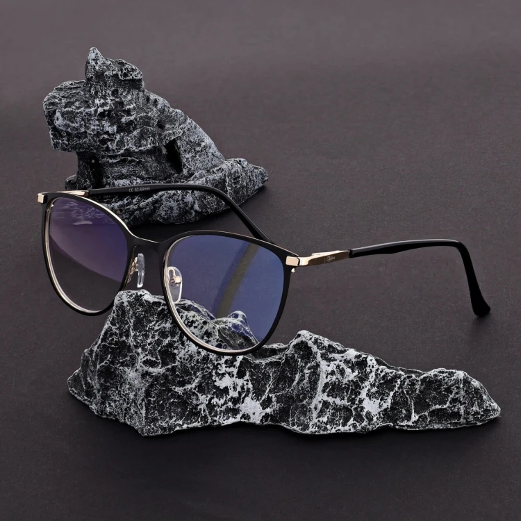 Damskie okulary +2.75 do czytania i komputera z filtrem Blue Light STL277 czarny/złoty