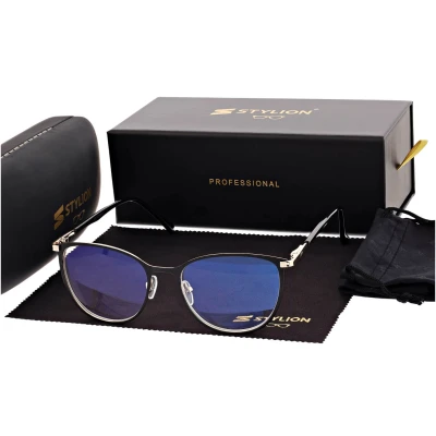 Damskie okulary +3.25 do czytania i komputera z filtrem Blue Light STL277 czarny/złoty
