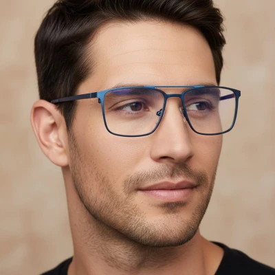 Męskie oprawki okulary pod korekcję PREMIUM STL280 niebieskie