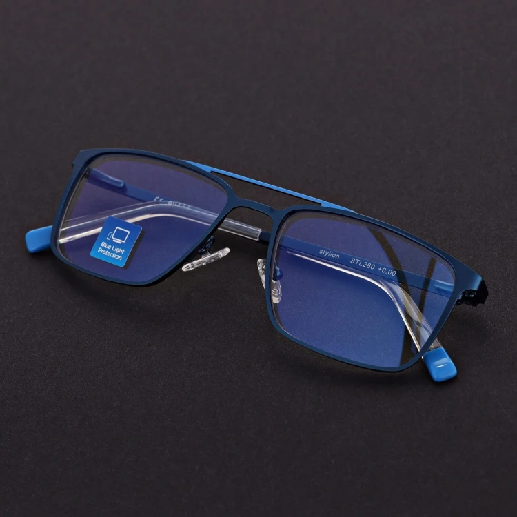 Męskie oprawki okulary pod korekcję PREMIUM STL280 niebieskie