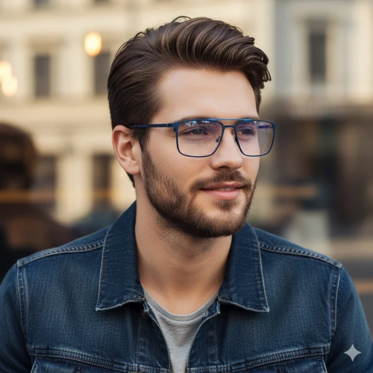Męskie oprawki okulary pod korekcję PREMIUM STL280 niebieskie