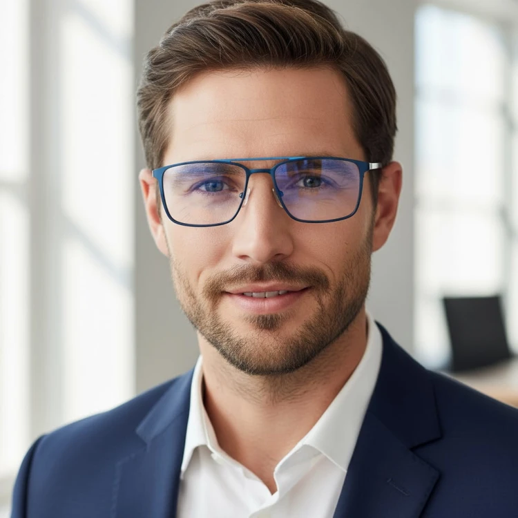 Męskie oprawki okulary pod korekcję PREMIUM STL280 niebieskie