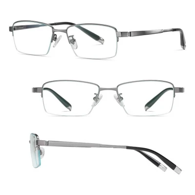 Ultralekkie tytanowe okulary zerówki z filtrem Blue Light do komputera Grafitowe TN828A z wadą!