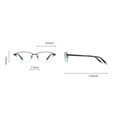Ultralekkie tytanowe okulary zerówki z filtrem Blue Light do komputera Grafitowe TN828A z wadą!