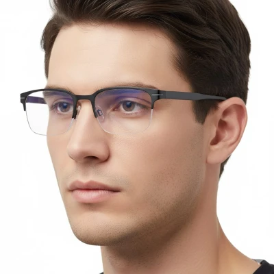 Męskie okulary zerówki Blue Light+Antyrefleks STL281A ze skazą!