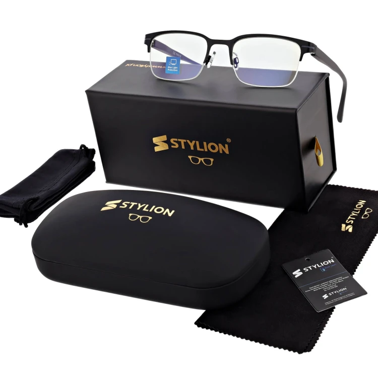 Męskie okulary zerówki Blue Light+Antyrefleks STL281A ze skazą!
