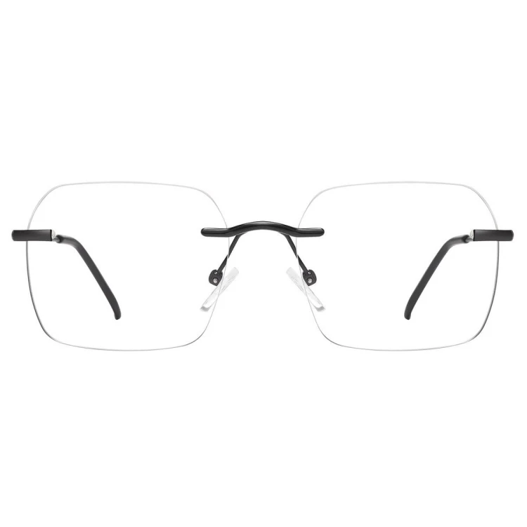Bezramkowe oprawki korekcyjne okulary zerówki patentki 856C czarny