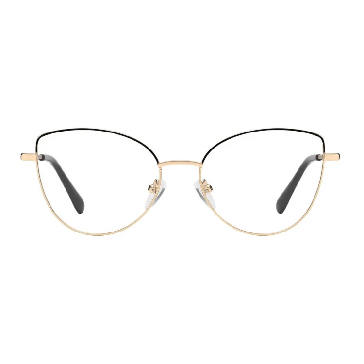 Damskie okulary zerówki oprawki korekcyjne kocie oczy Flex 862A złoty/czarny
