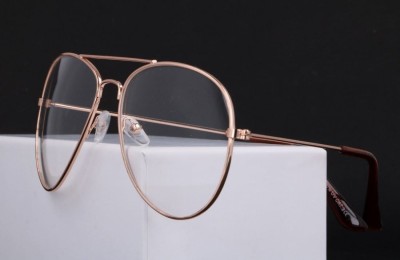 Złote Okulary Zerówki Aviatory druciane 1910