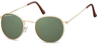 Okulary przeciwsłoneczne okrągłe złoto-zielone Montana S92E
