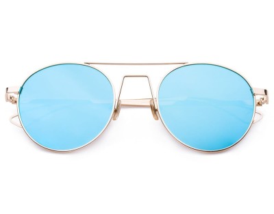 Okrągłe przeciwsłoneczne lenonki damskie lustrzane 2036