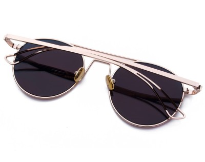 Okrągłe przeciwsłoneczne lenonki damskie lustrzane 2036