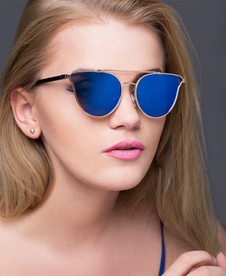 Damskie okulary przeciwsłoneczne Glam Rock Kocie oczy lustrzanki 1475