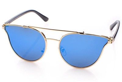 Damskie okulary przeciwsłoneczne Glam Rock Kocie oczy lustrzanki 1475