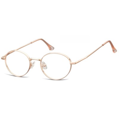 Okulary zerówki oprawki korekcyjne medium M299 różowe złote